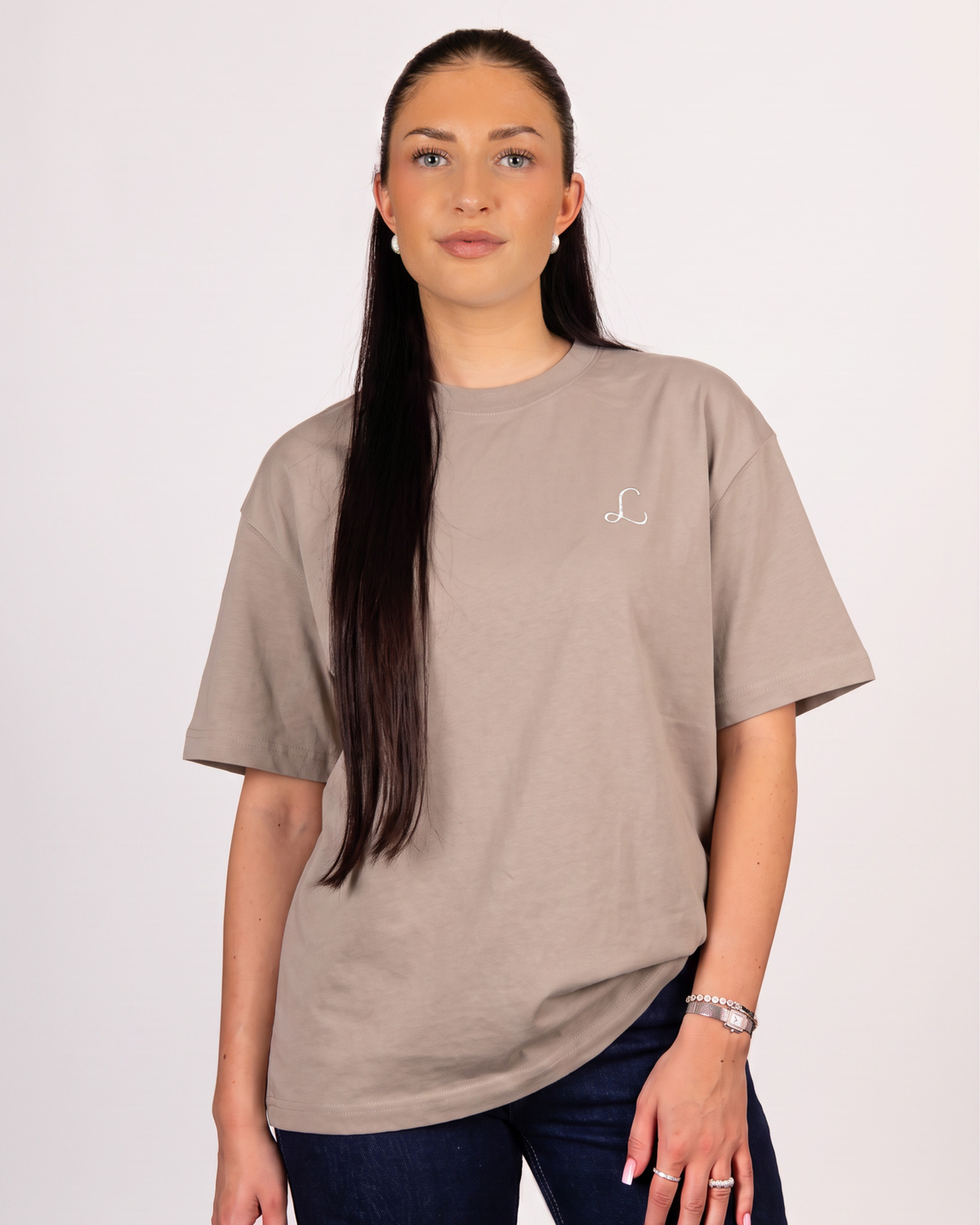 Script Initial Shirt Vintage brown