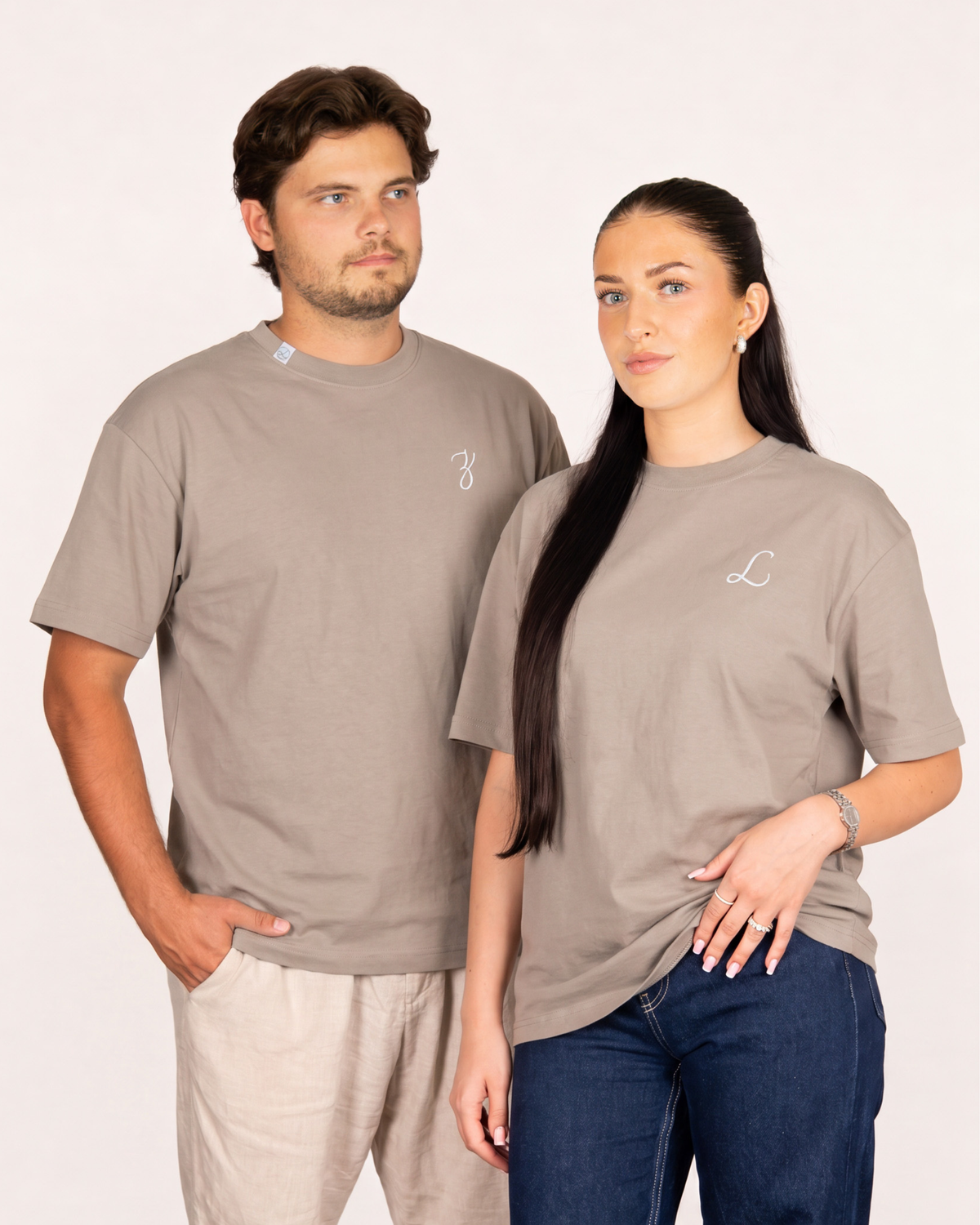 Script Initial Shirt Vintage brown